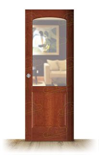 Puerta Corredera PM-1050-R ZV1 de Interior Rústica Teñida Cerezo D-2817