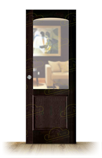 Puerta Corredera PM-1052-R ZV1 de Interior Rústica Teñida Wengue D-2566