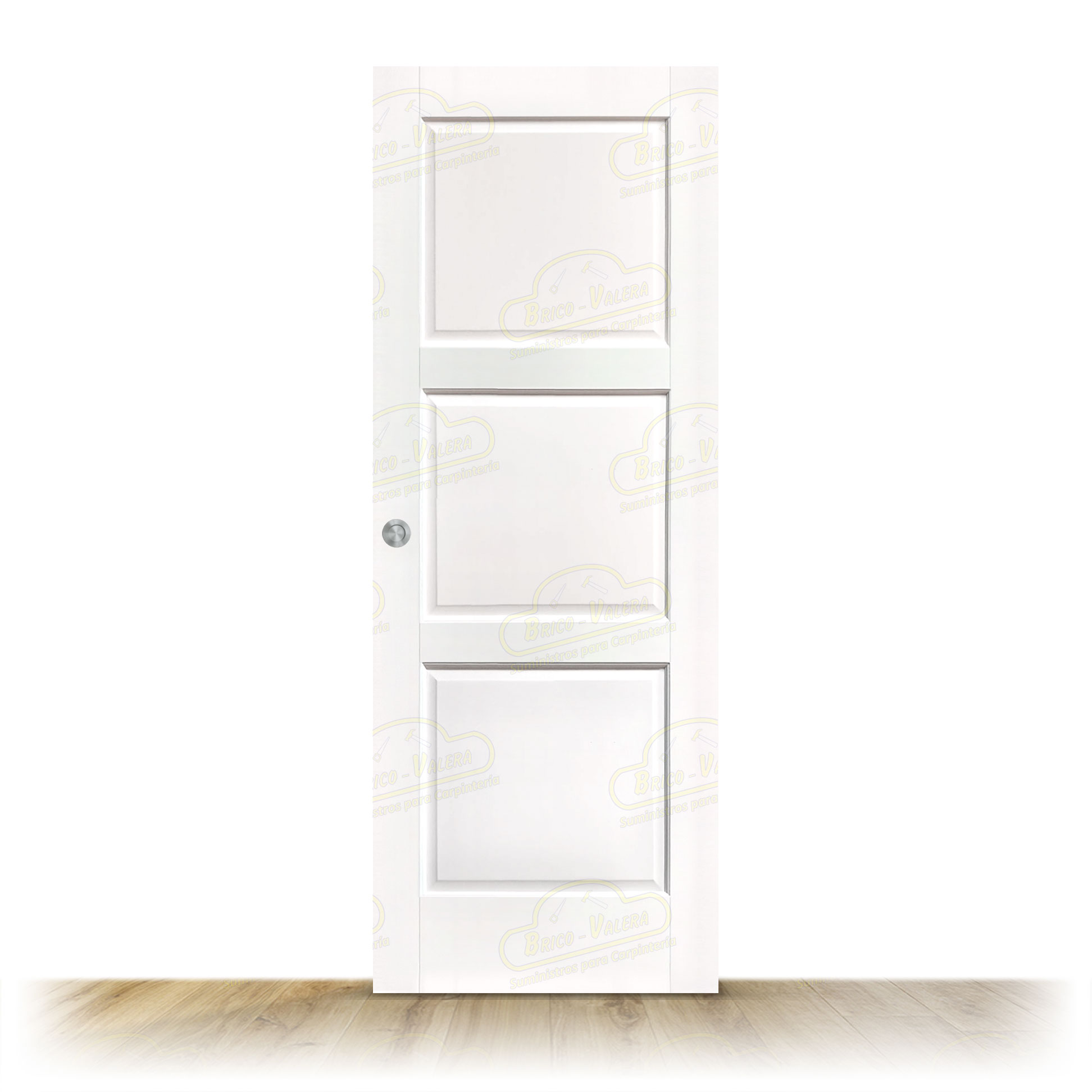 Puerta PM-1067-R Rústica de Interior de Madera Lacada en Blanco