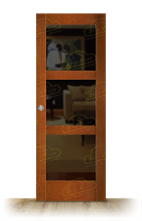 Puerta Corredera PM-1067 V3 de Interior Rústica Teñida Miel Oscuro D-2824