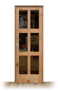 Puerta Corredera PM-1087-R V6 de Interior Rústica Teñida Roble Envejecido D-2803