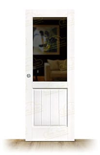 Puerta PM-1097-R ZV1 Rústica de Interior de Madera Lacada en Blanco