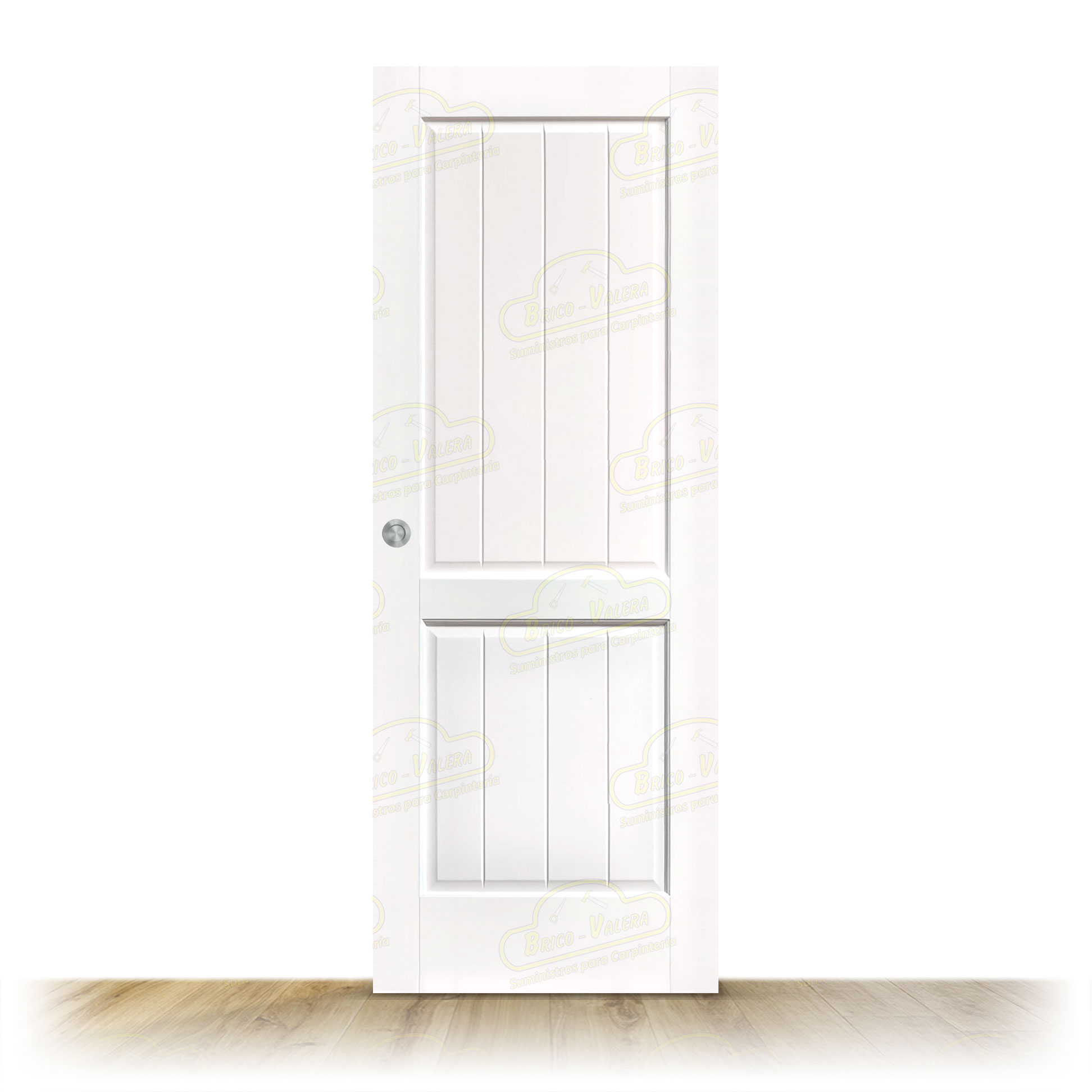 Puerta PM-1097-R Rústica de Interior de Madera Lacada en Blanco