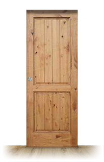 Puerta Corredera PM-1097-R de Interior Rústica Teñida Nogal Muy Claro D-2915