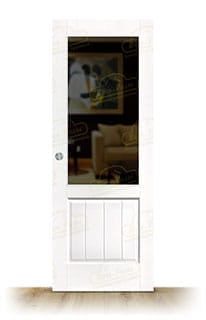 Puerta PM-1099-R ZV1 Rústica de Interior de Madera Lacada en Blanco