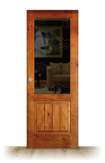 Puerta Corredera PM-1099-R ZV1 de Interior Rústica Teñida Miel Oscuro D-2824
