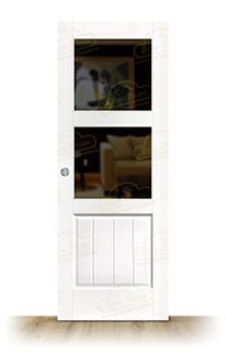 Puerta PM-1100-R V2 Rústica de Interior de Madera Lacada en Blanco
