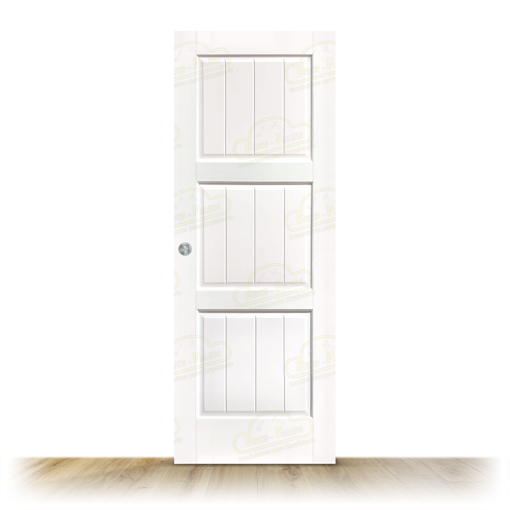 Puerta PM-1100-R Rústica de Interior de Madera Lacada en Blanco