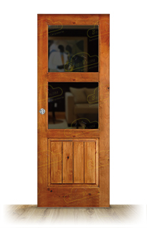 Puerta Corredera PM-1100-R V2 de Interior Rústica Teñida Miel D-2824