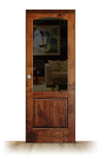 Puerta Corredera PM-1105-R ZV1 de Interior Rústica Teñida Miel Oscuro D-2824