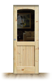 Puerta Corredera PM-1107-L ZV1 de Interior Rústica en Crudo