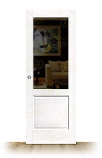 Puerta PM-1109-R Miel Rústica de Interior de Madera Lacada en Blanco
