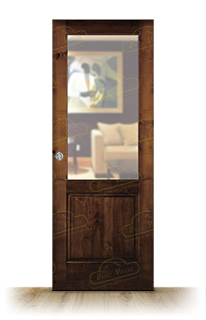 Puerta Corredera PM-1109-R ZV1 Nogal de Interior Rústica Teñida Nogal D-2915
