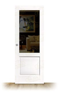 Puerta PM-120-R ZV1 Rústica de Interior de Madera Lacada en Blanco