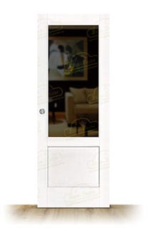 Puerta PM-120M-L ZV1 Rústica de Interior de Madera Lacada en Blanco