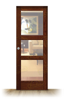 Puerta Corredera PM-320-R V3 de Interior Rústica Teñida Nogal D-2915