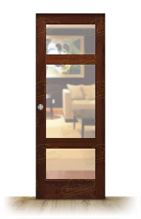 Puerta Corredera PM-330-L V3 de Interior Rústica Teñida Nogal D-2915