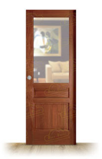 Puerta Corredera PM-390-R ZV1 de Interior Rústica Teñida Cerezo D-2817