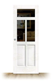 Puerta PM-401-R V3 Rústica de Interior de Madera Lacada en Blanco