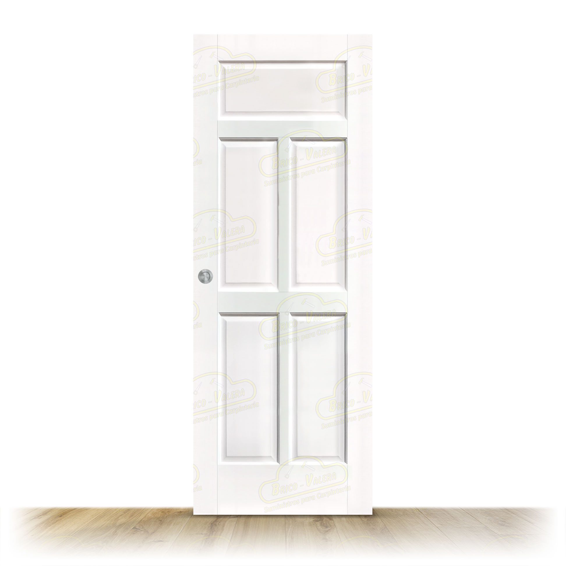 Puerta PM-401-R Rústica de Interior de Madera Lacada en Blanco