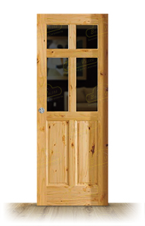 Puerta Corredera PM-600 V4 de Interior Rústica Barniz Fabrica