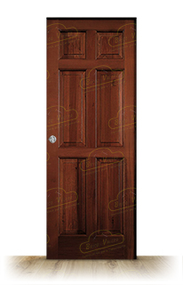 Puerta Corredera PM-6006-R de Interior Rústica Teñida Nogal Oscuro D-2915
