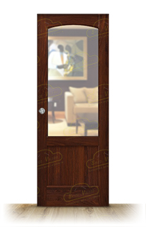Puerta Corredera PM-72R-L ZV1 de Interior Rústica Teñida Nogal D-2915
