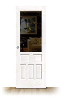 Puerta PM-890-R ZV1 Rústica de Interior de Madera Lacada en Blanco