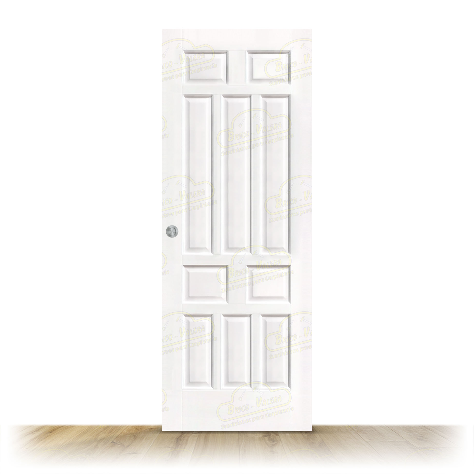 Puerta PM-890-R Rústica de Interior de Madera Lacada en Blanco