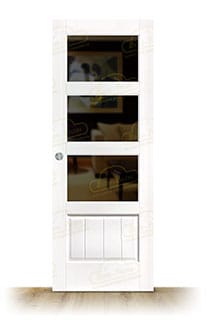 Puerta PM-9026-R V3 Rústica de Interior de Madera Lacada en Blanco