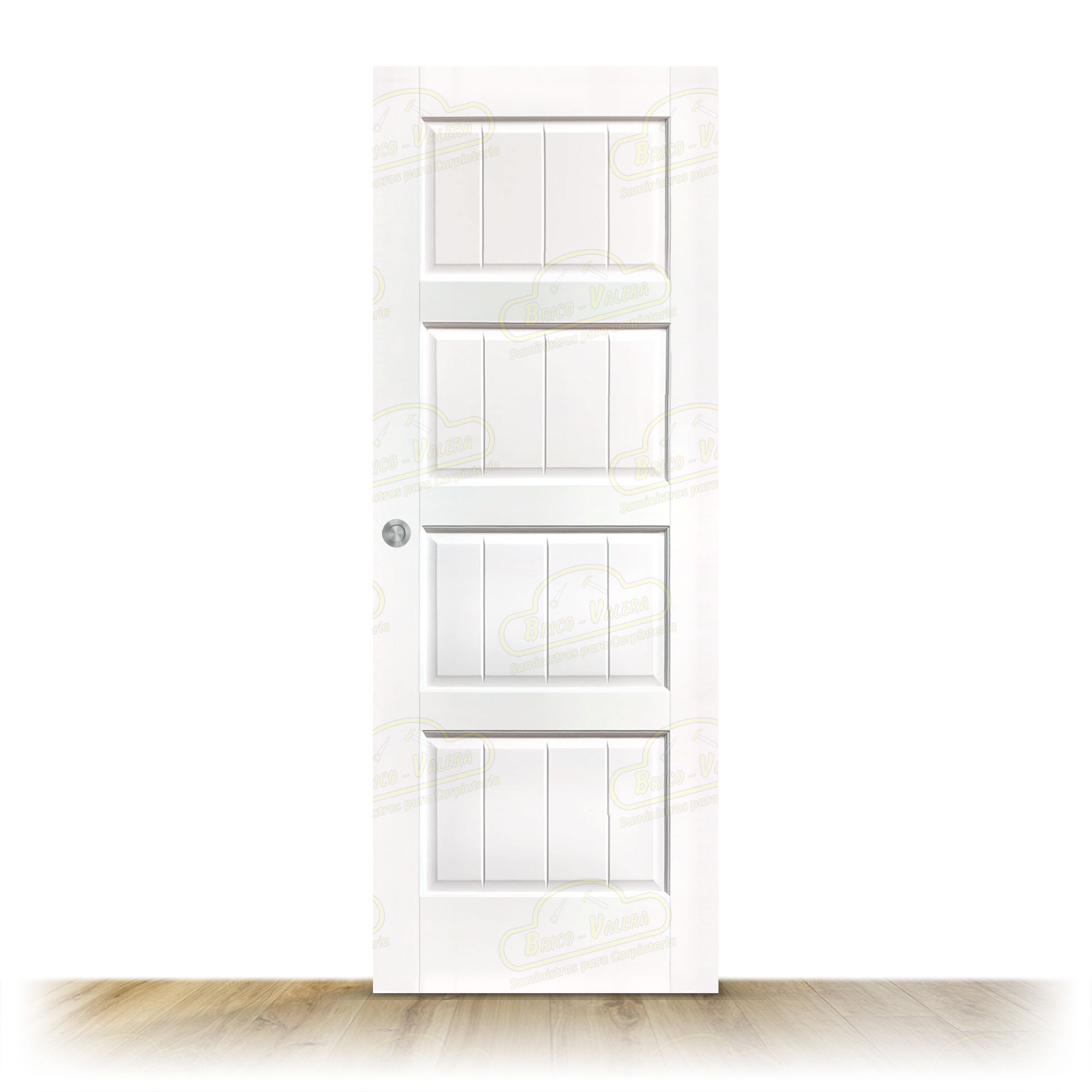 Puerta PM-9026-R Rústica de Interior de Madera Lacada en Blanco