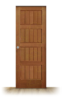 Puerta Corredera PM-9026-R de Interior Rústica Teñida Nogal Claro D-2915