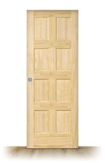 Puerta Corredera R-8-R de Interior Rústica en Crudo