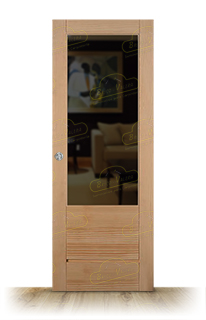 Puerta Corredera Toledo-L ZV1 de Interior Rústica en Crudo