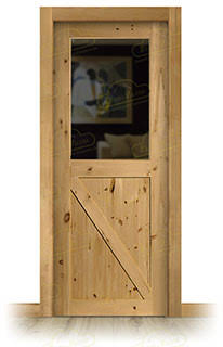 Puerta Maciza de Vaivén Gr001-L ZV1 Rústica de Madera Teñida Nogal Muy Claro D-2915