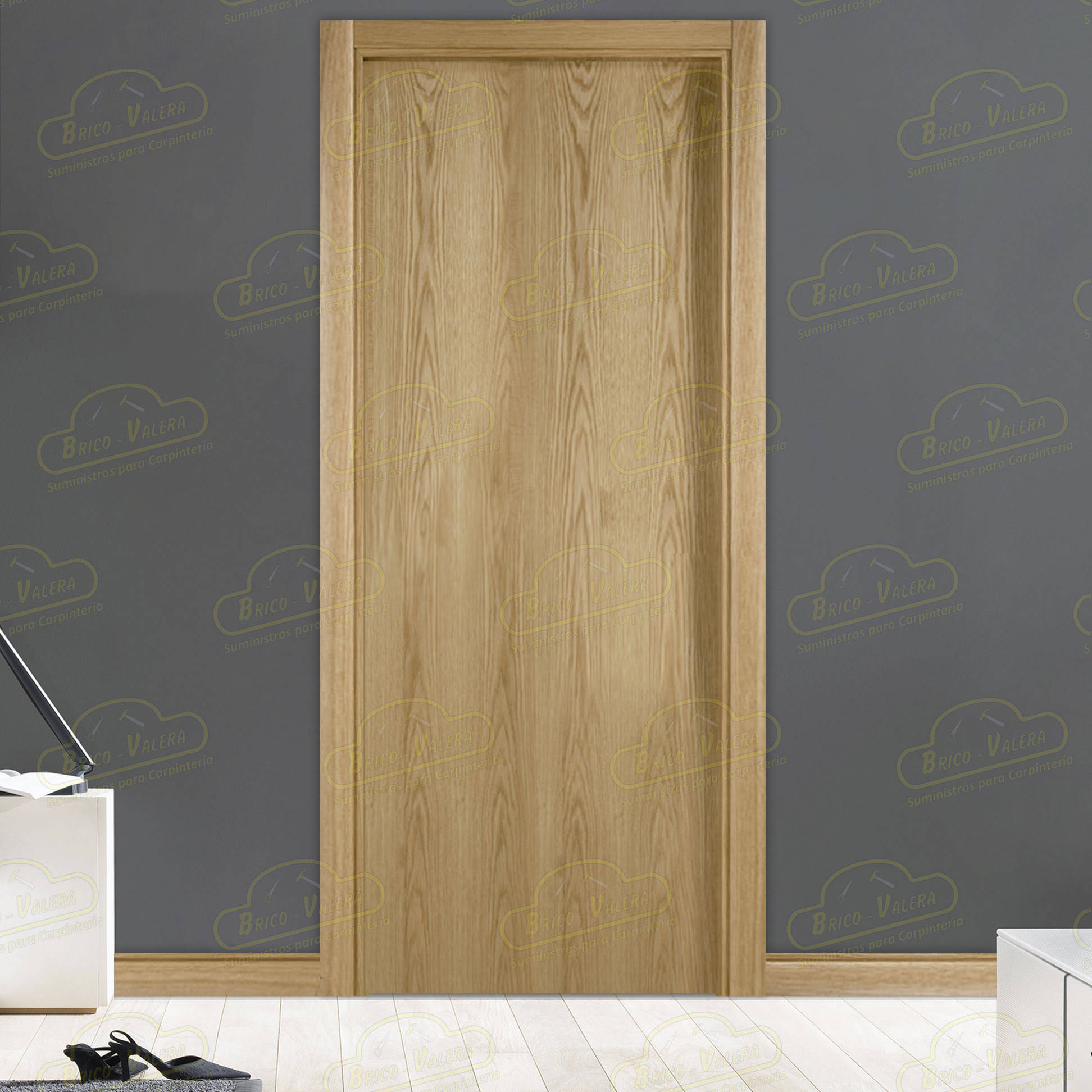 Puerta Maciza de Vaivén L1 Roble Moderna