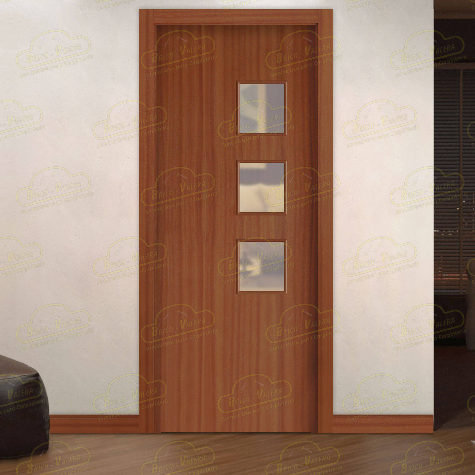 Puerta Maciza de Vaivén L1 BV3ZL Sapelly Moderna