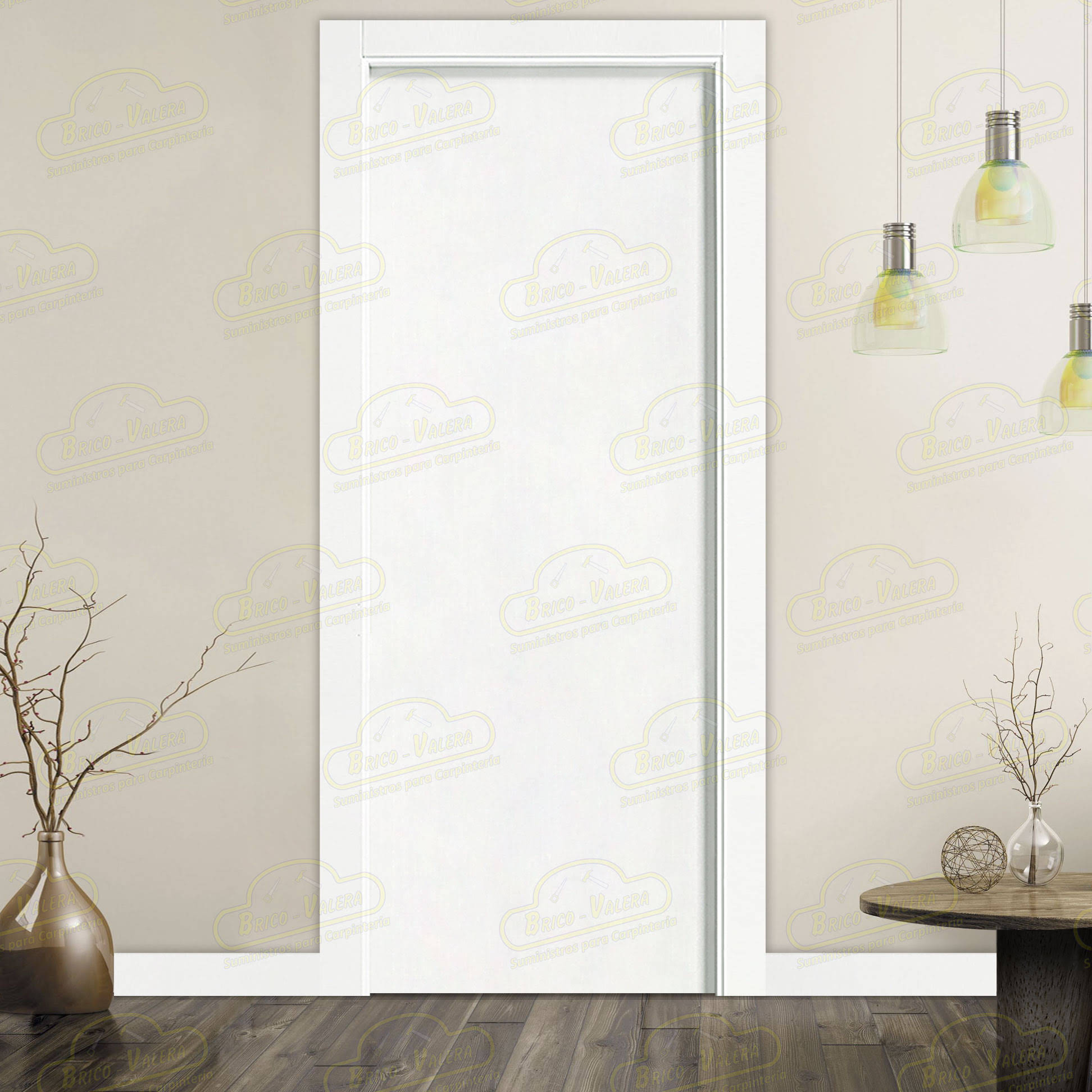 Puerta Maciza de Vaivén PL1 Lacada Blanca