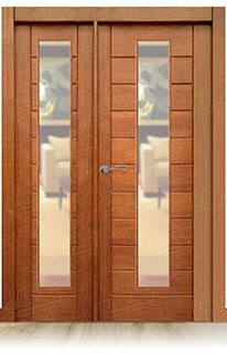 Puerta Doble de Salón más fijo Romano Roble V1C Rústica de Madera en Block (Maciza) Teñida Roble Envejecido D-2803