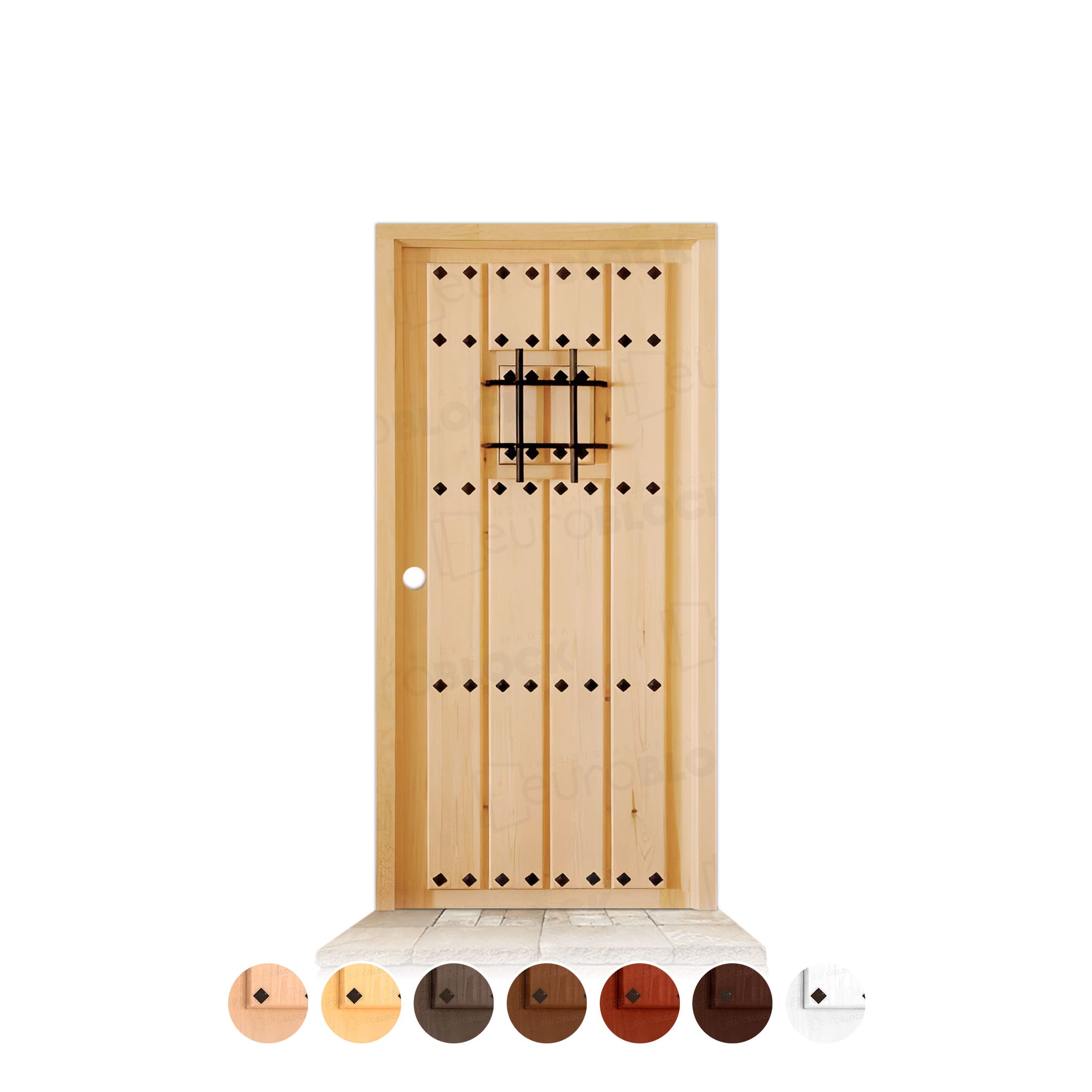 Puerta PC-04 de Exterior en Madera Maciza