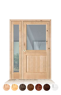 Puerta con Fijo Lateral Serie 1100-V1 de Exterior en Madera Maciza