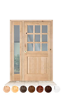 Puerta con Fijo Lateral Serie 1100-V9 de Exterior en Madera Maciza