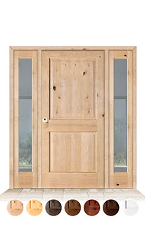 Puerta con Dos Fijos Serie 1100 de Exterior en Madera Maciza