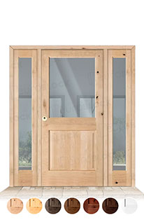 Puerta con Dos Fijos Serie 1100-V1 de Exterior en Madera Maciza