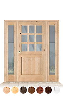 Puerta con Dos Fijos Serie 1100-V9 de Exterior en Madera Maciza
