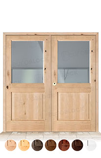 Puerta Doble Serie 1100-V1 de Exterior en Madera Maciza