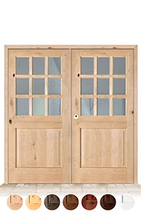 Puerta Doble Serie 1100-V9 de Exterior en Madera Maciza