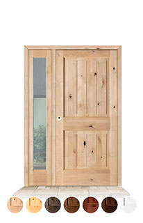 Puerta con Fijo Lateral Serie 2100 de Exterior en Madera Maciza