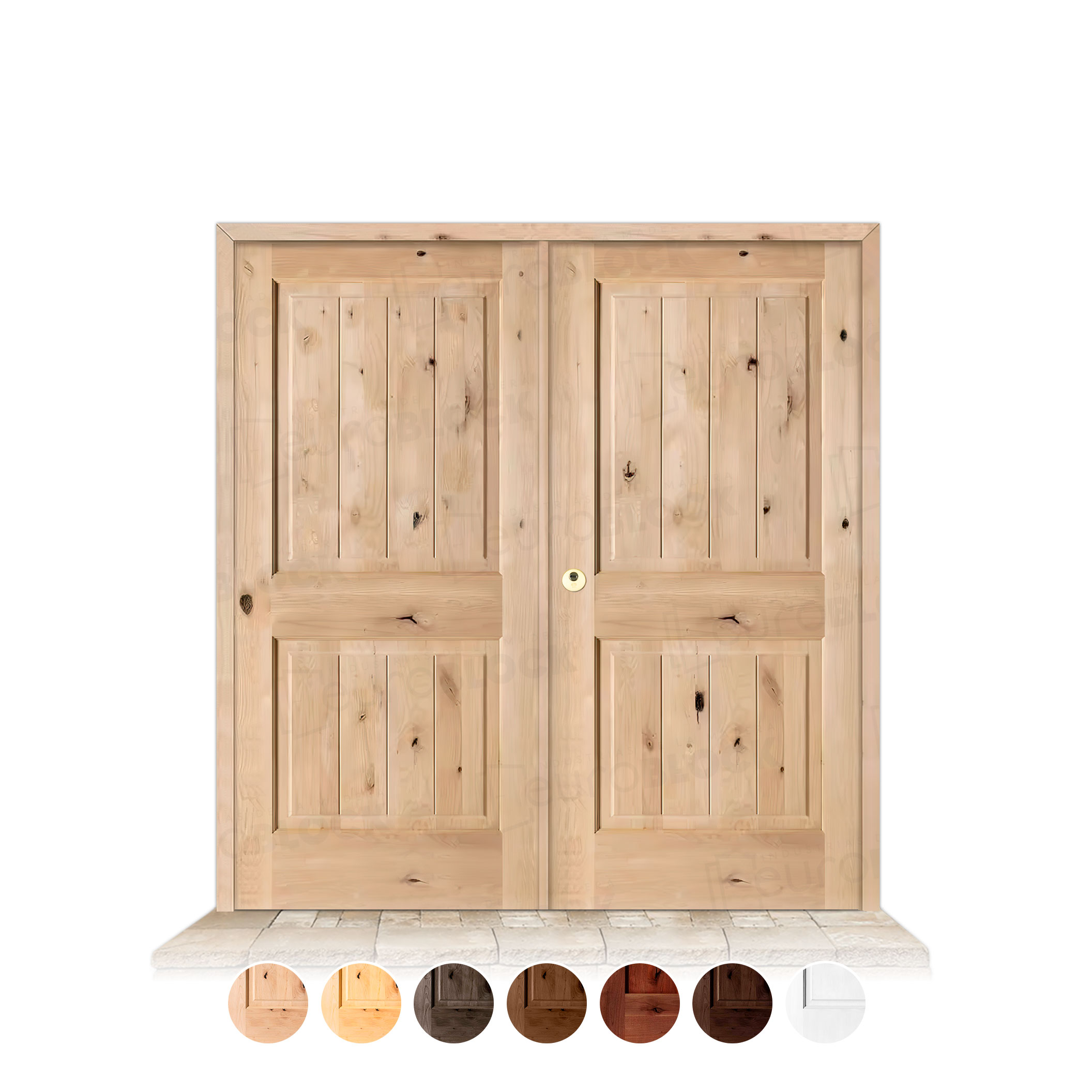 Puerta Doble Serie 2100 de Exterior en Madera Maciza