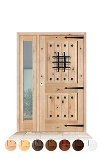 Puerta con Fijo Lateral Serie 3100 de Exterior en Madera Maciza
